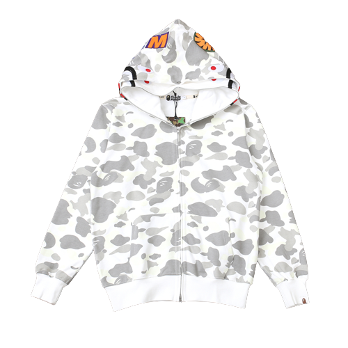 BAPE DOUBLE HOODIE – MILITARY WHITE