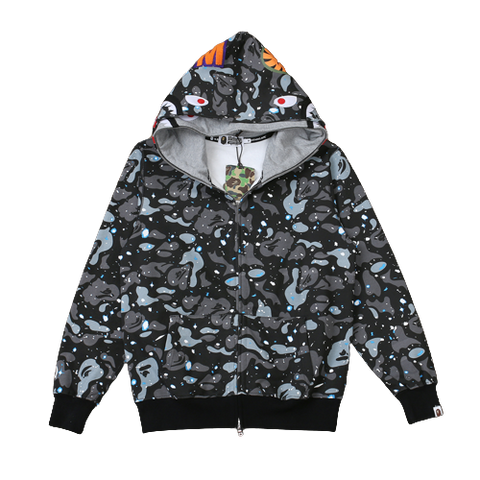 BAPE DOUBLE HOODIE – CAMO BLACK