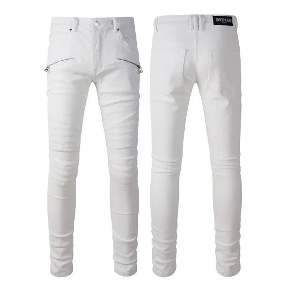 JEANS BLMN – WHITE ZIP