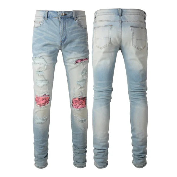 JEANS AMIRI – GREY/PINK 2.0