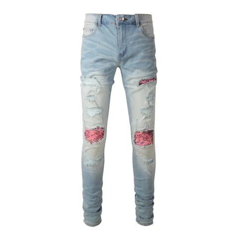 JEANS AMIRI – GREY/PINK 2.0