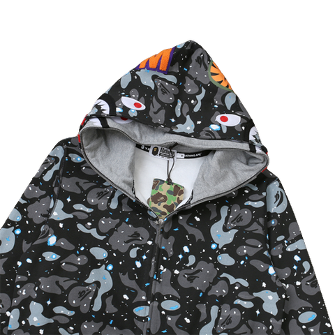 BAPE DOUBLE HOODIE – CAMO BLACK