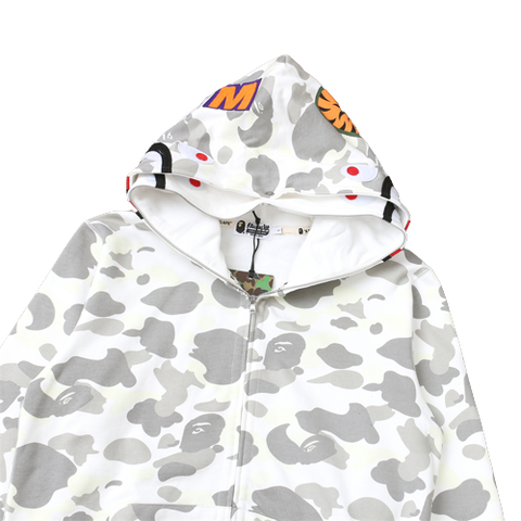 BAPE DOUBLE HOODIE – MILITARY WHITE