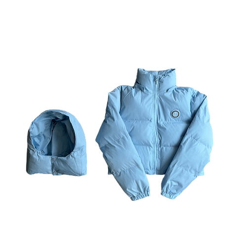 TS - WOMAN IROGANGATE DETACHABLE HOODED PUFFER - ICE BLUE