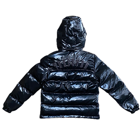 TS - SHINY IRONGATE JACKET DETACHABLE HOOD - BLACK