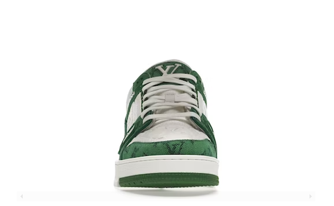 Trainer Green Monogram Denim White